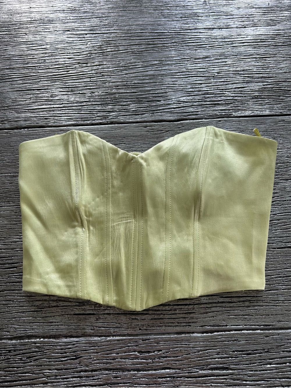Zara Strapless Corset Top in Pale Yellow